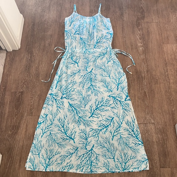 NWOT Michael Kors 'Latana' Cotton Cover-Up Maxi Dress ~ in Light Blue and White - Picture 5 of 15